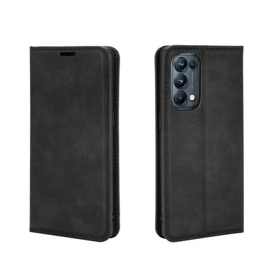 Magnetic Closure Shockproof Scratch Resistant Side Flip PU Leather Wallet Phone Case for Oppo Reno5 Pro 5G