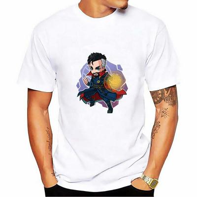 Men's Loose Printed T-shirt O-Neck Short-sleeved Top for Summer - Design C