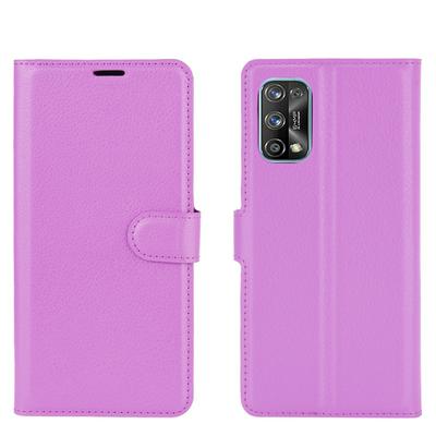 Solid Color Side Flip Scratch Resistant PU Leather + TPU Wallet Phone Case with Stand and Card Slots for Realme 7 Pro
