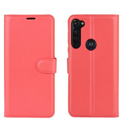 Solid Color Pattern Open Left and Right Scratch Resistant PU Leather Phone Cover with Stand and Card Slots for Motorola Moto G Stylus