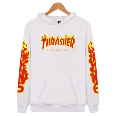 Thrasher Red Painting Luck Friday Letter Couple Fleece Hoodie Couple Costume Men's Autumn Cool HoodShirt