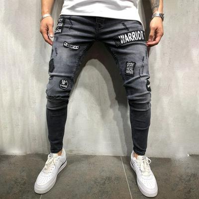  Hip Hop Stretch Jeans Hombre Slim Fit Men's Denim Jeans Pants Men Clothing  