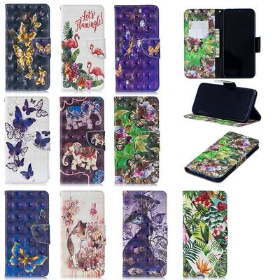 3D Colored Painting Anti-Drop Anti-Scratch PU Leather + Soft TPU Card Slots with Stand and Magnetic Buckle Wallet Protective Case for Xiaomi Redmi Note 7  / 7 Pro