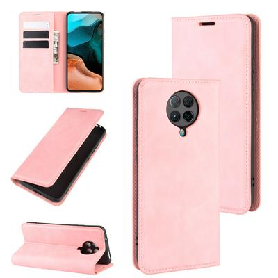 Solid Color Side Flip Shockproof Magnetic Attraction PU Leather + Soft TPU with Card Slots and Stand Wallet Protective Case for Xiaomi Redmi K30 Pro 5G