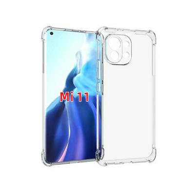 Anti-Fingerprint Non-Slip Waterproof Four Corners Shockproof Transparent Soft TPU Back Cover Protective Case for xiaomi 11