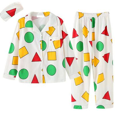Korean Version Long-sleeved Pajamas Women's Spring and Autumn Students Cute and Loose Home Service Suit -Japanese Crayon Shinchan Same Style 