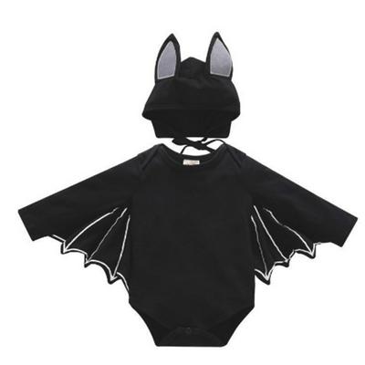 Children's Halloween Costumes European and American Autumn Winter Bat Sleeve Triangle Jumpsuit Hat Two-Piece Set