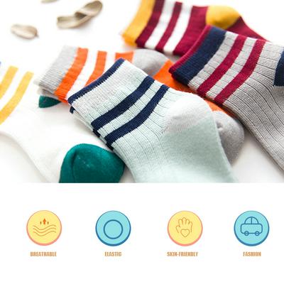 Hit Color Striped Pattern Children's Socks Cotton Boys and Girls Socks