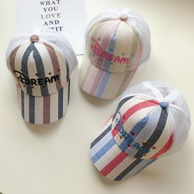 Summer Korean version of the letter mesh boys and girls breathable visor baseball cap