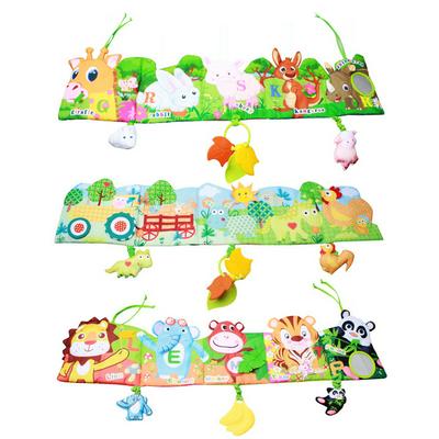 Baby Cartoon Animal Multi-Touch Multi-Function Cloth Book Bed Fence Baby Early Education Toy with Sound Paper