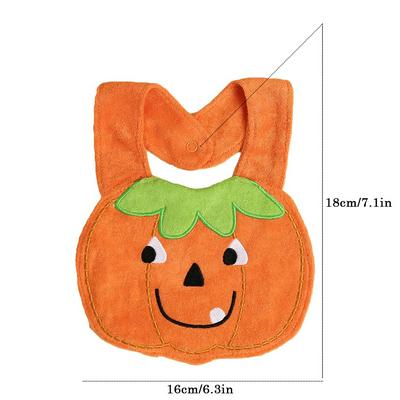 Cartoon Pumpkin Shaped 3 Layered Absorbent & Waterproof Teething Feeding & Drooling Bibs Unique Baby Gift for Girls for Babies Toddlers