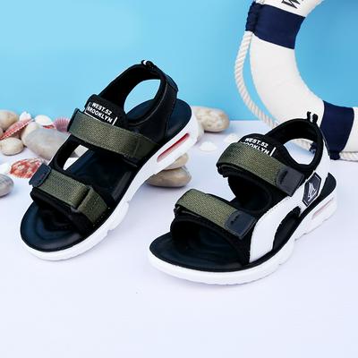 Boy's Open Sandals Non-slip Two-strap Beach Shoes Size 28 to 40(Green)
