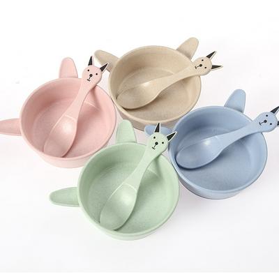Baby Feeding Food Tableware Cartoon Rabbit Kids Dishes Eating Dinnerware Sets 
