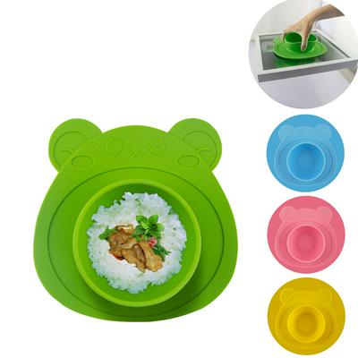Creative Kids Children Baby Plate Silicone Dishes Bowl With Suction Cup Kids Feeding Food Tray Dishes 