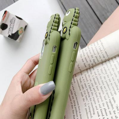 3D Cartoon Cute Dinosaur Pattern Shockproof Soft Silicone with Ring Back Cover Case for iPhone 11 Pro Max 6.5