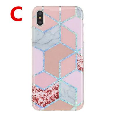 Electroplating Soft TPU Colorful Pattern Anti-fall Shockproof Back Cover Phone Case for iPhone X / XS