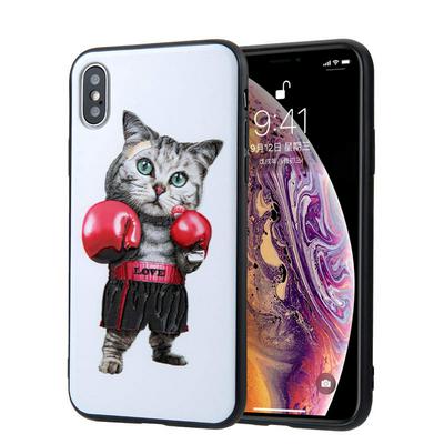 Relief Pattern Shockproof Anti-Scratch Soft TPU Back Cover Protective Case for iPhone X / XS