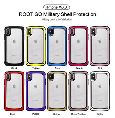 Military Technology Shockproof Durable Anti-drop Transpant PC + TPU Frame Back Cover Case for iPhone X / XS 