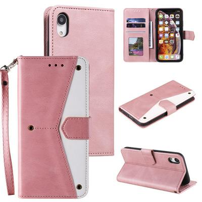 Skin Feel Calf Pattern Stitching Shockproof PU Leather + Soft TPU Wallet Phone Case with Bracket Card Slots for iPhone X / XS