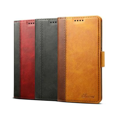 iPhone 11 Pro Max Color Matching Simple Style Series Case PU Leather Protective Case High-Grade Retro Magnetic Flip Crust Holster Business Protective Cover for  iPhone 11 Pro Max