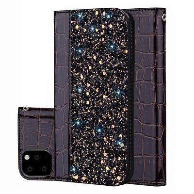 Crocodile Pattern Diamond Studded PU Leather + Soft TPU with Stand and Card Holder Protective Cover Case for 2019 5.8inch Max 