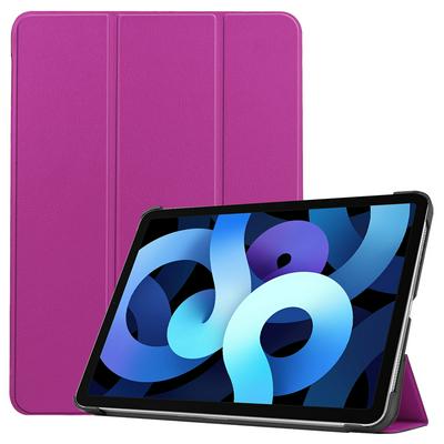 Tri-fold Caster Pattern Anti-fall Smart Auto Sleep/Wake PU Leather +TPU Tablet Protective Cover with Pen Slot for iPad Air 4 10.9(2020)