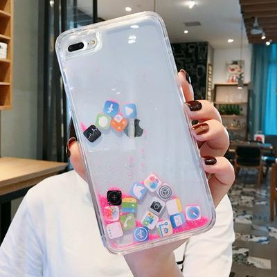 APP iCon Liquid Quicksand TPU Back Cover Shockproof Protective Case for iPhone 7 / 8 