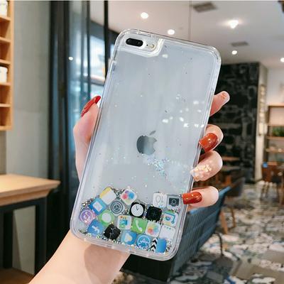 APP iCon Liquid Quicksand TPU Back Cover Shockproof Protective Case for iPhone 7 / 8 