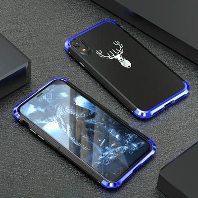 with Pattern Printed Guardian Series Armor Detachable Aluminium Metal Frame Back Cover Case for iPhone XR 6.1
