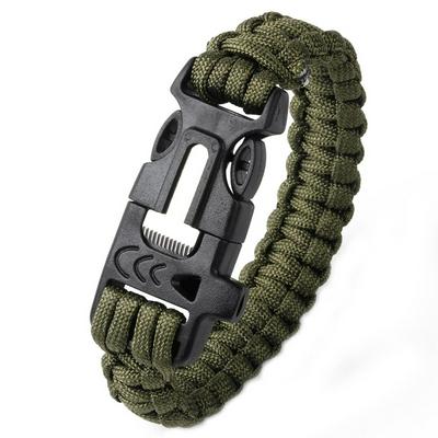 2.8M 4mm Multifunctional Umbrella Rope Bracelet Outdoor Survival Emergency Camping Bracelet Mountaineering Riding Lifeline Flintstone Fire Stick Knife Buckle