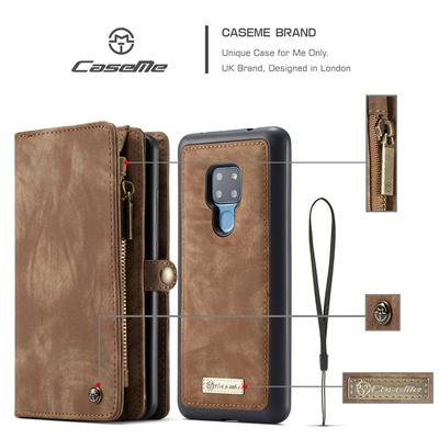 CaseMe 008 Series Folio Zipper Wallet Style Detachable 2 in 1 with Flip Credit Card Slots Holder TPU + PU Leather Cover Case for Huawei Mate 20