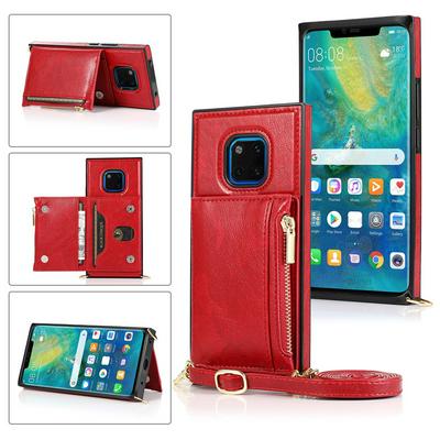 Fashion Crossbody Type Multi-purpose Zipper Drop Protection Flip Card Slots PU Leather Wallet Phone Case for HUAWEI Mate 20 Pro