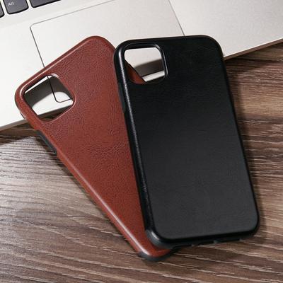 Crazy Horse Pattern Shockproof Anti-Scratch Leather Coated Soft TPU Back Cover Case for iPhone 12 Pro Max 6.7
