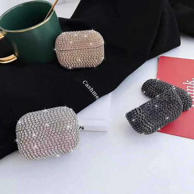 Diamond Studded Airpods Pro 3 Case Keychain AirPod Earbud Charging Bluetooth Earphone Protective Hard Cover Case 