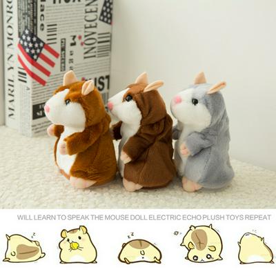 15cm Lovely Speak Talk Sound Record Repeat Stuffed Plush Animal Talking Hamster Educational Toy for Children Gift
