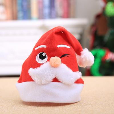 Adult Child Christmas Machine Embroidered White Beard Santa Cartoon Cap Ornaments Party Santa Hats 
