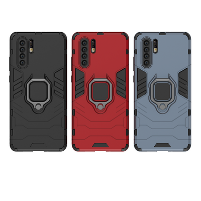 Iron Man 2 in 1 Detachable Shockproof Anti-Scratch Hard PC + Soft TPU with Ring Bracket Protective Case for Huawei P30 Pro