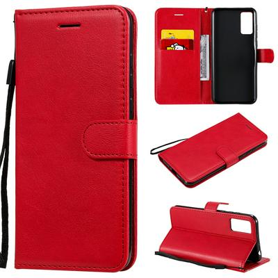 Solid Color Wrist Strap Style Shockproof Side Flip PU Leather + Soft TPU Card Slots with Stand and Magnetic Buckle Wallet Case for Huawei Honor Play 4T Pro