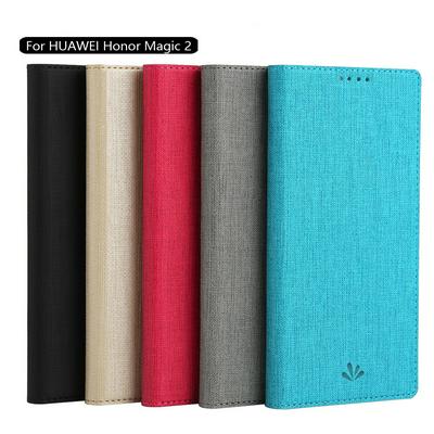 Vili Canvas Cross Pattern PU Leather + Soft TPU + Dmx with Stand and Card Slot Protective Case for Huawei Honor Magic 2 