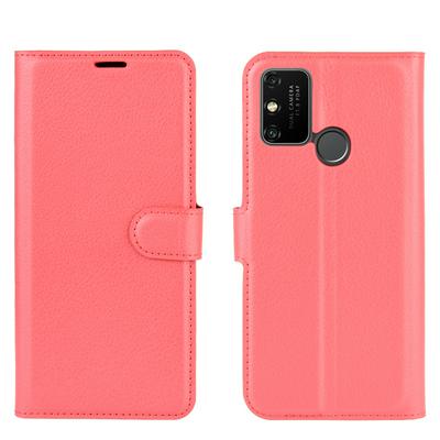 Litchi Pattern Side Flip Shockproof PU Leather + Soft TPU Magnetic Buckle with Stand and Card Slots Wallet Case for Huawei Honor Play 4T Pro