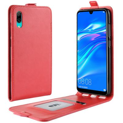 R64 Pattern Single Fold Edge Up and Down Vertical Flip PU Leather + Soft TPU with Card Slot and Magnetic Buckle Protective Case for Huawei Enjoy 9 