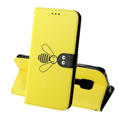 Bee Pattern Shockproof PU Leather + Soft TPU with Strap Card Slots Stand Wallet Protective Case for Huawei Mate 20 