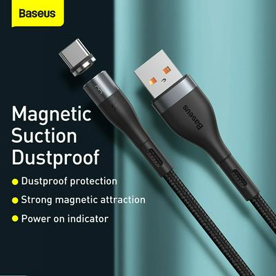 Baseus Zinc Magnetic Series Dustproof Safe Fast Charging Data Cable USB for Type-C 3A 1m