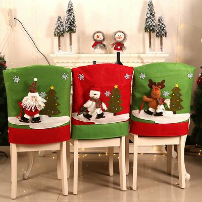 Christmas Chair Covers Festive Chair Back Covers for Decorating Dining Furniture