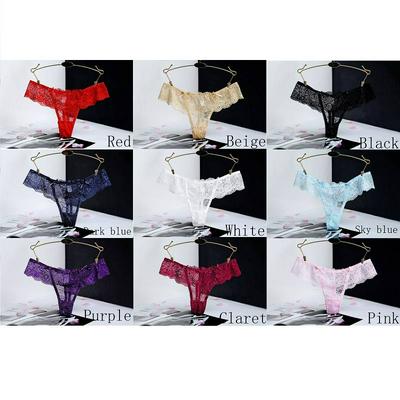 M/L/XL Size Pure Cotton Crotch One-Piece Seamless Breathable Sexy Lace Ladies Low Waist Thong Panties