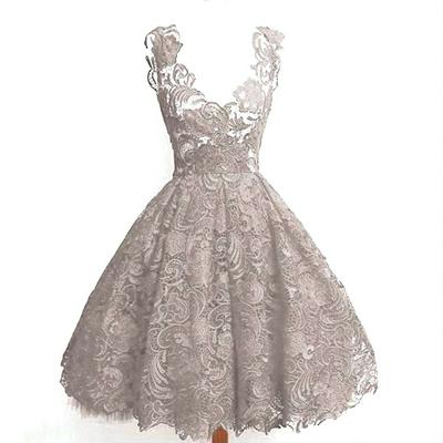 Women Self-cultivation Skirt Hollow Lace Splicing Dress