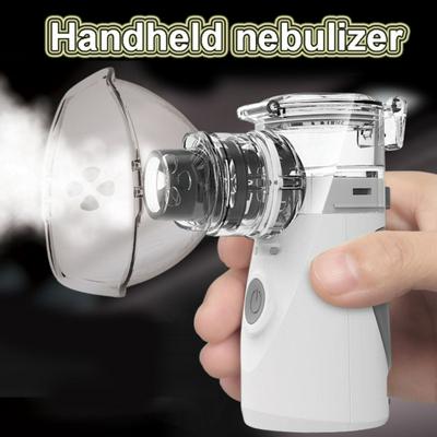 JZ-491S 14*11*6cm Health Care Household Medical Phlegm & Cough Mini Handheld Portable Two Atomization Modes Two Power Supply Modes Silent Ultrasonic Inhaler Mesh Nebulizer for Children Adult 
