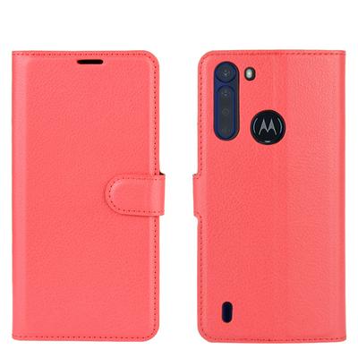 Solid Color Pattern Left and Right Open Scratch Resistant PU Leather Phone Cover with Stand and Card Slots for Motorola One Fusion