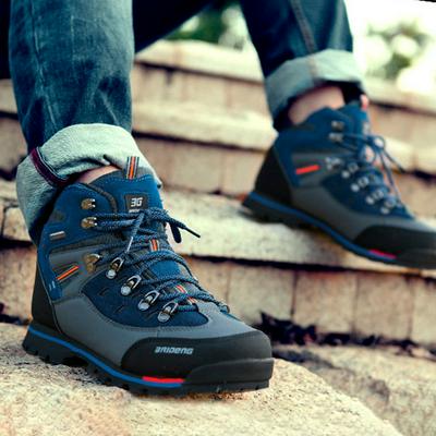 Military Triangle Durable Men Climbing Hiking Shoes Non-slip Outdoor Camping Breathable Sport Shoes Walking Shoes High-top Sneakers
