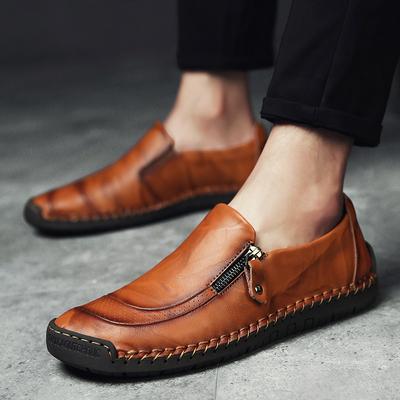 38-48 Yard British Style Men Outdoor Fashion Business Casual Cowhide Wear Resistant Non-Slip Tide Leather Shoes